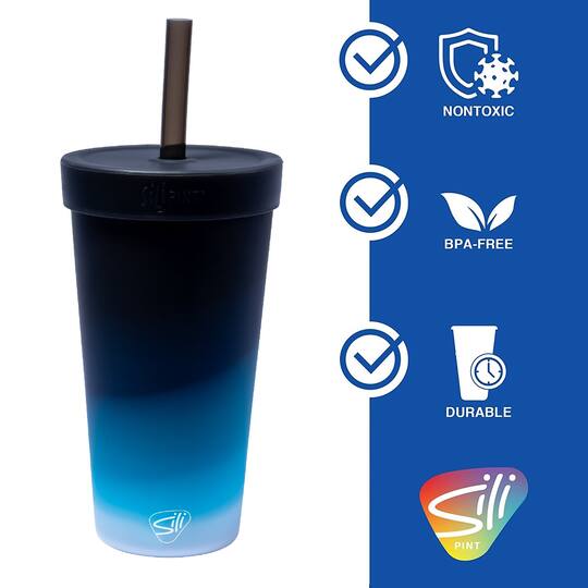 Silipint® 22oz. Silicone Tumbler with Straw